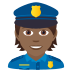 👮🏾 police officer: medium-dark skin tone display on JoyPixels